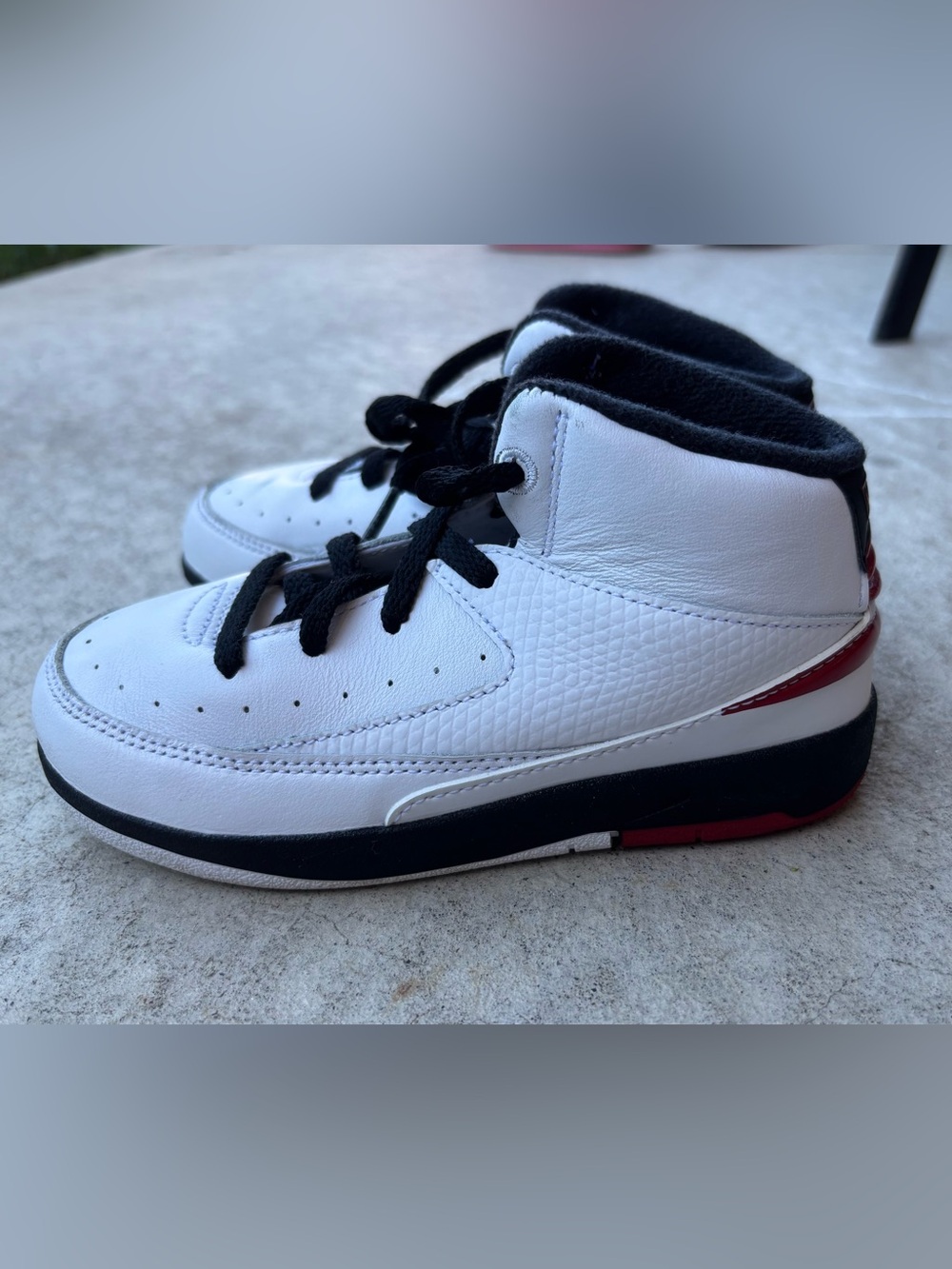 Jordan Kids White, Black and Red High-Top Sneakers
